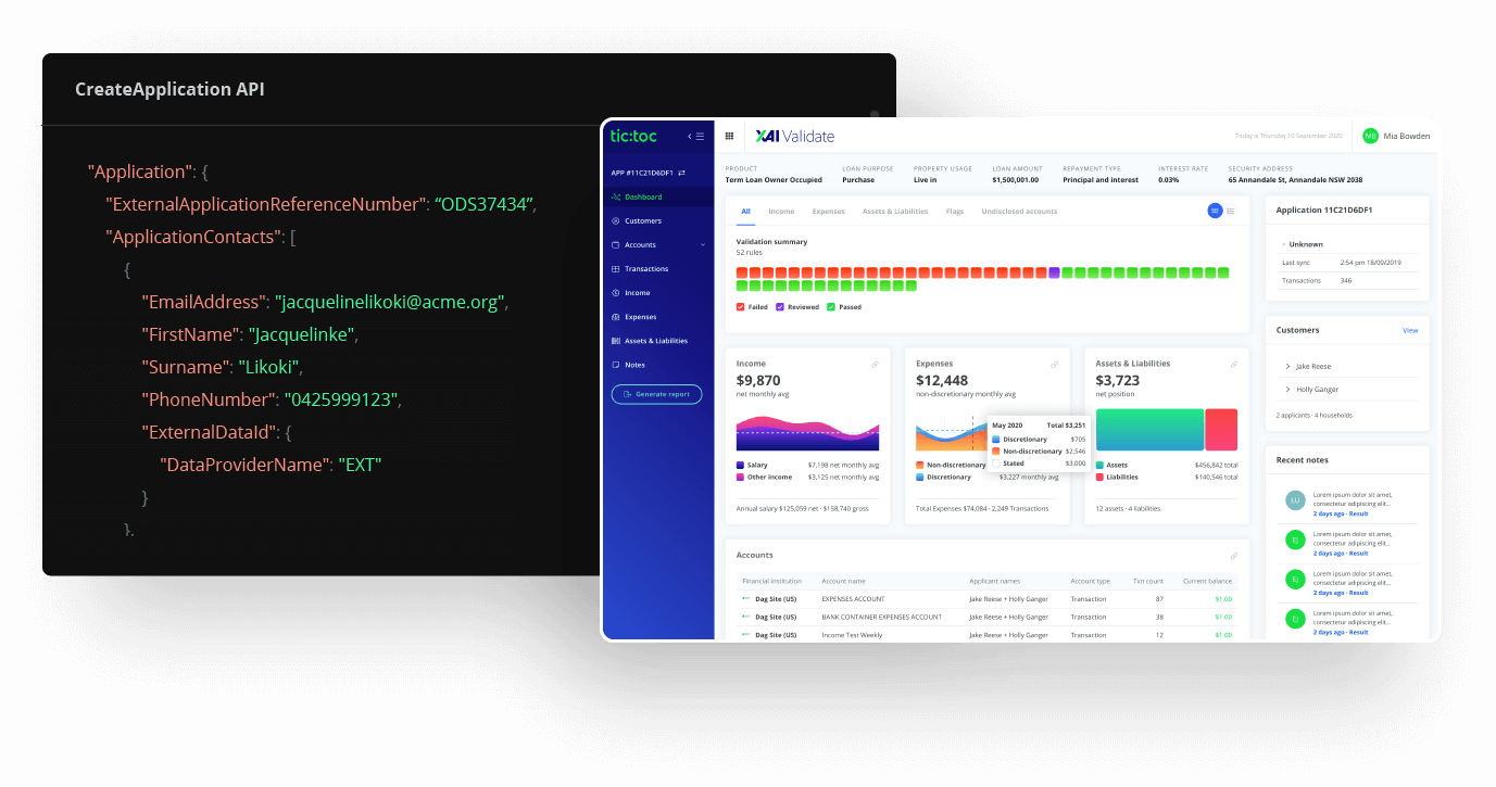 Financial validation application graphic